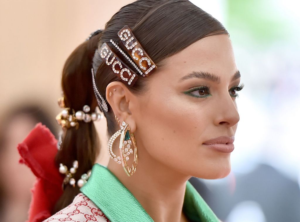 Autumn Hairstyles: Ashley Graham styling Hair Slides at the Met Gala 2019